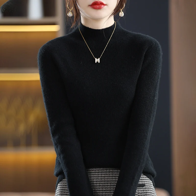 Damen Schmaler Kurzrollkragenpullover in kuscheliger Kaschmir‑Optik mit feiner Rippenstruktur Drune