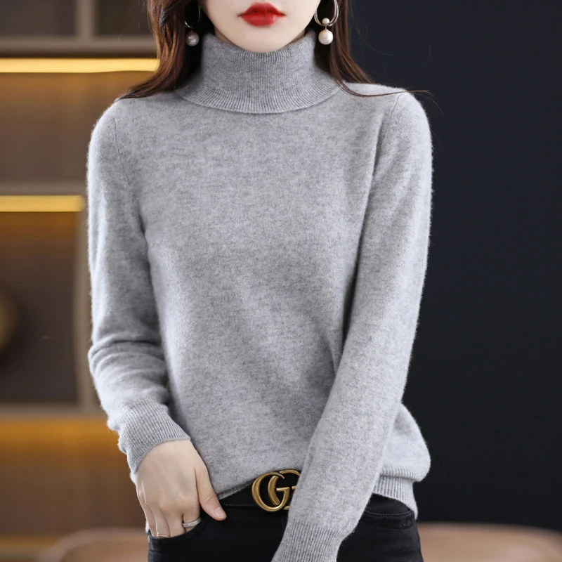 Damen Schmal geschnittener Rollkragenpullover aus kaschmirähnlichem Feinstrick mit softem Flor Drune