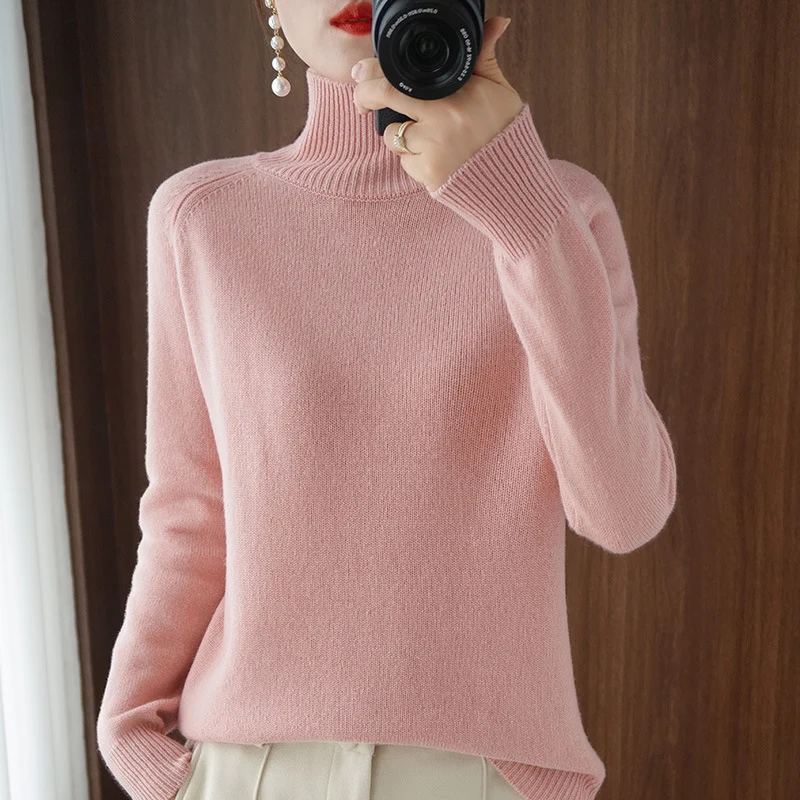 Damen Rollkragenpullover aus Kaschmir-Mix mit feiner Rippstruktur und überschnittener Schulter Drune