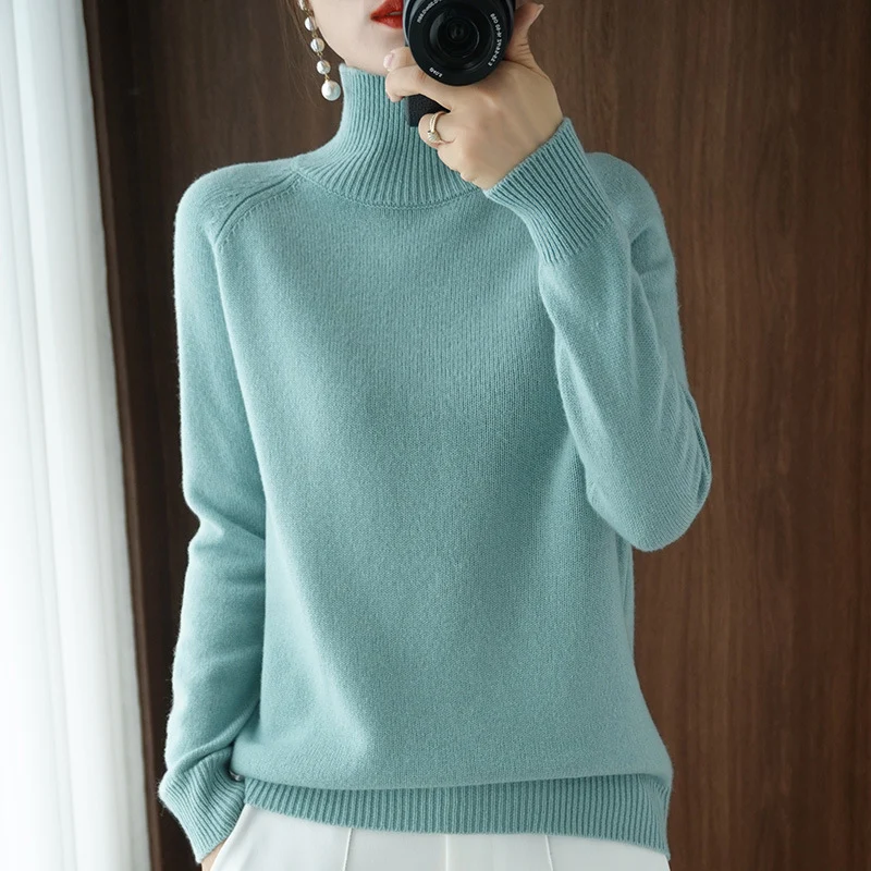 Damen Rollkragenpullover aus Kaschmir-Mix mit feiner Rippstruktur und überschnittener Schulter Drune