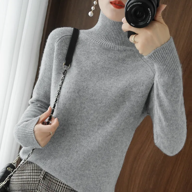 Damen Rollkragenpullover aus Kaschmir-Mix mit feiner Rippstruktur und überschnittener Schulter Drune