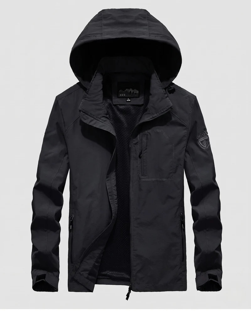 Leichte atmungsaktive Feldjacke für Herren mit Kapuze und Mesh-Futter Drune