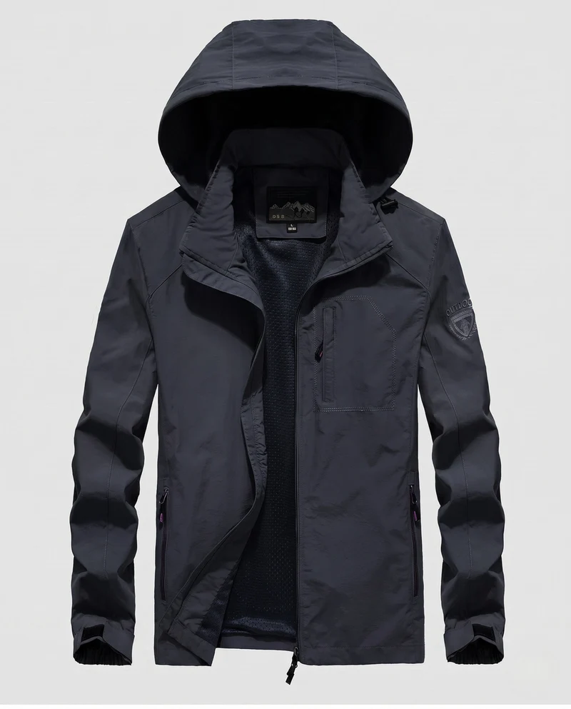Leichte atmungsaktive Feldjacke für Herren mit Kapuze und Mesh-Futter Drune
