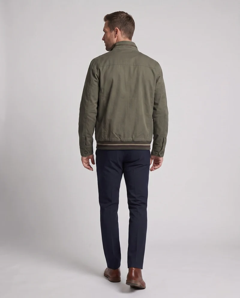 Herren leichte Canvas Übergangsjacke mit Stehkragen und integrierter Fütterung Drune