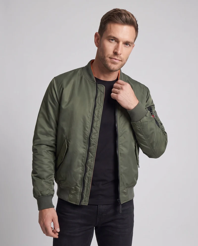 Leichte Herren Nylon Flug Bomberjacke mit Ärmel Utility Tasche Drune