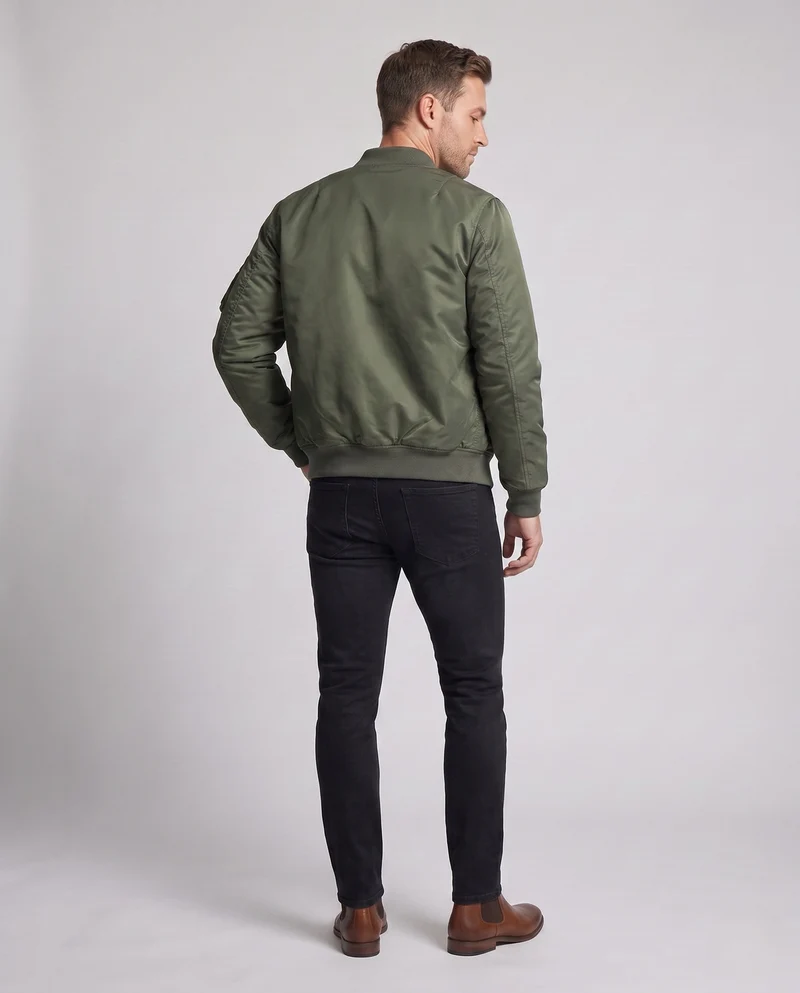 Leichte Herren Nylon Flug Bomberjacke mit Ärmel Utility Tasche Drune
