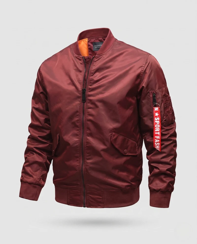 Leichte Herren Nylon Flug Bomberjacke mit Ärmel Utility Tasche Drune