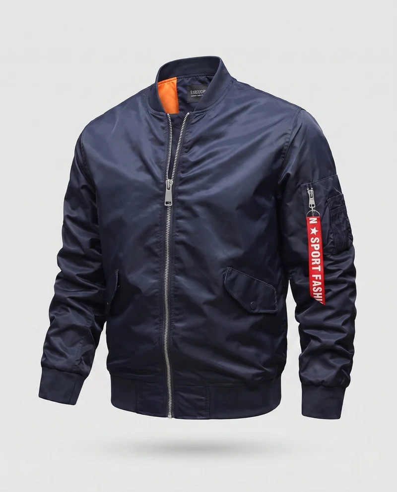 Leichte Herren Nylon Flug Bomberjacke mit Ärmel Utility Tasche Drune