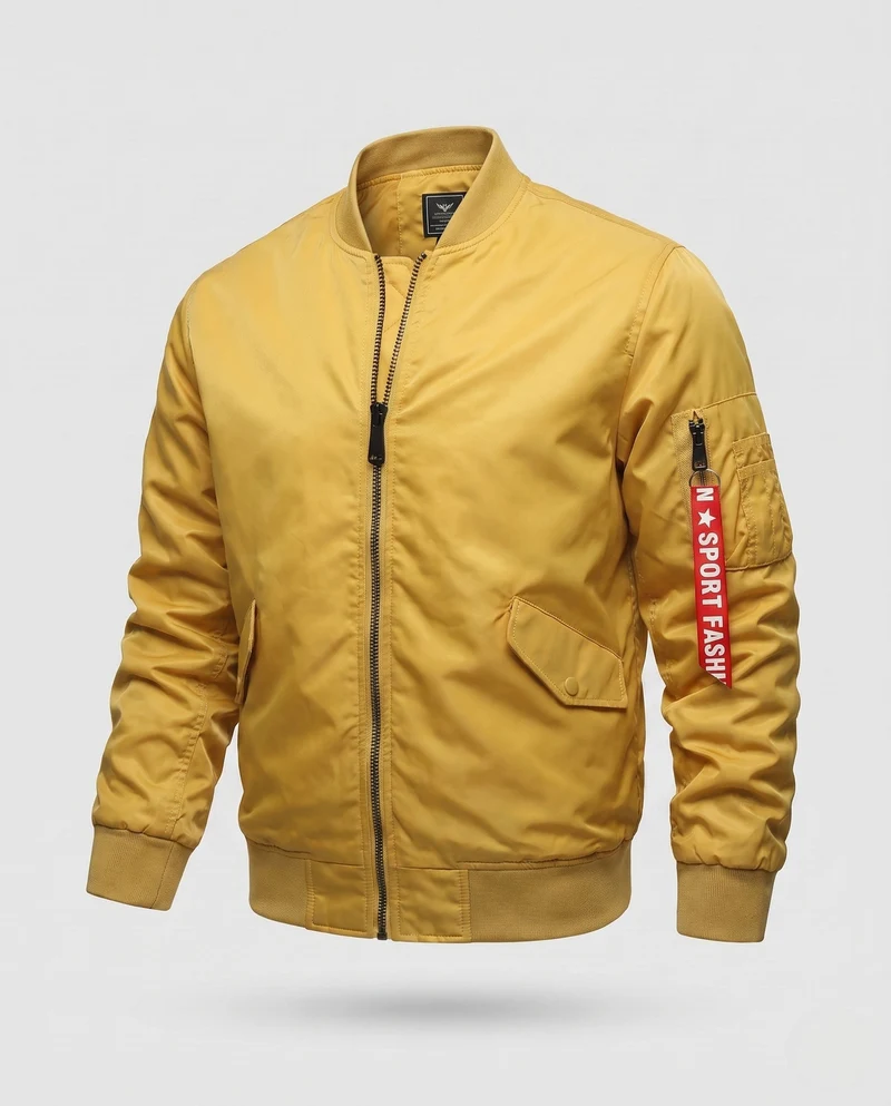 Leichte Herren Nylon Flug Bomberjacke mit Ärmel Utility Tasche Drune