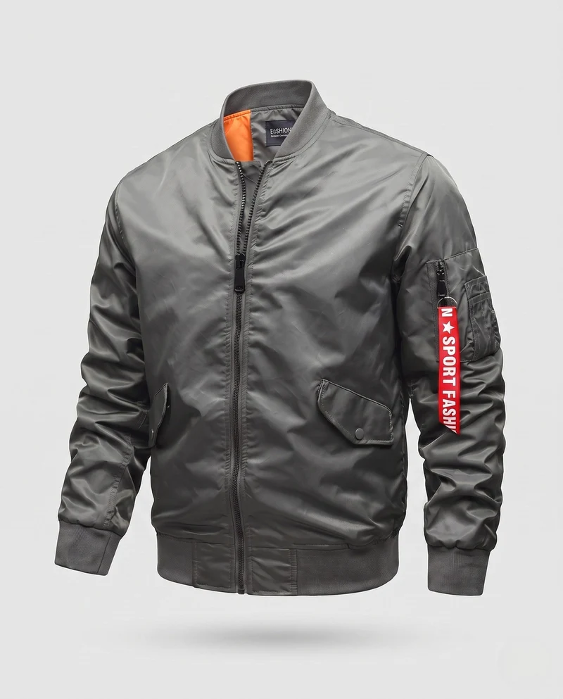 Leichte Herren Nylon Flug Bomberjacke mit Ärmel Utility Tasche Drune
