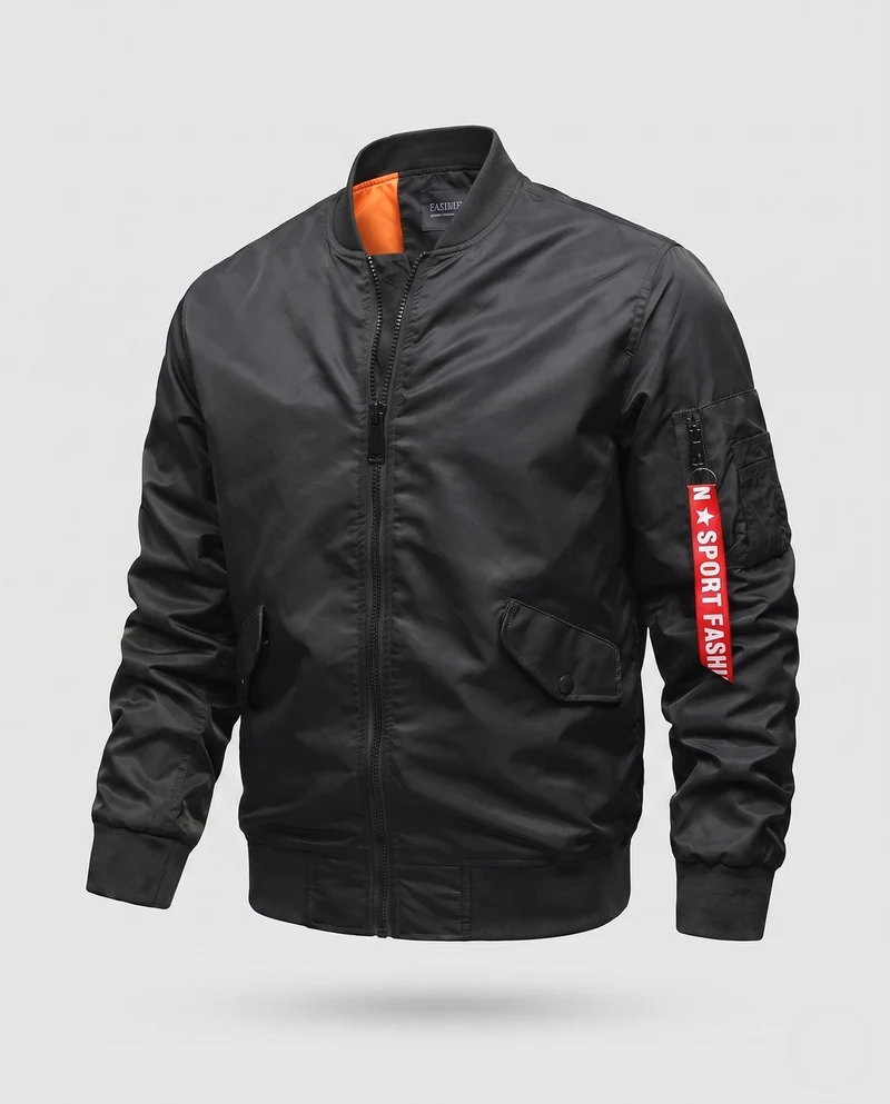 Leichte Herren Nylon Flug Bomberjacke mit Ärmel Utility Tasche Drune