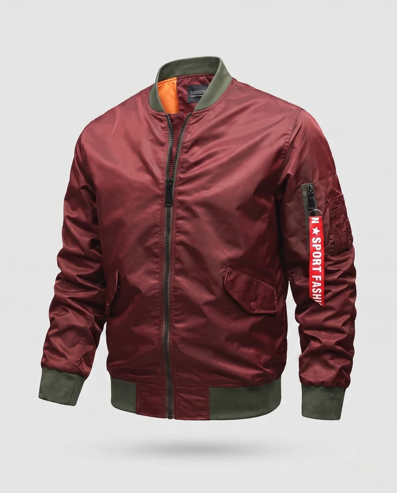 Leichte Herren Nylon Flug Bomberjacke mit Ärmel Utility Tasche Drune