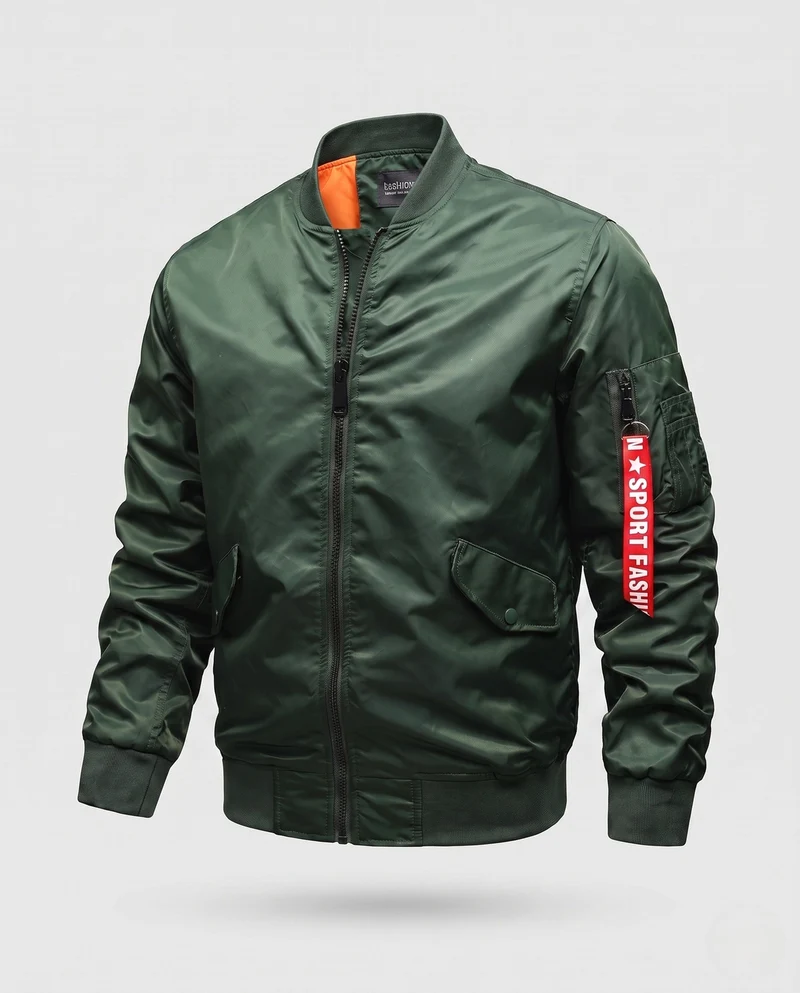 Leichte Herren Nylon Flug Bomberjacke mit Ärmel Utility Tasche Drune