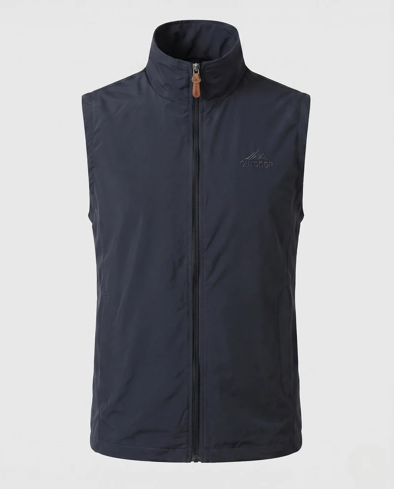 Leichte Outdoor-Softshell-Weste für Herren mit Stehkragen und vollem Reißverschluss Drune