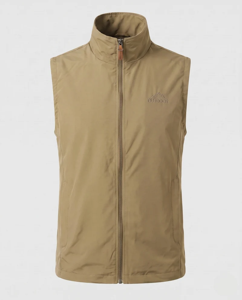 Leichte Outdoor-Softshell-Weste für Herren mit Stehkragen und vollem Reißverschluss Drune