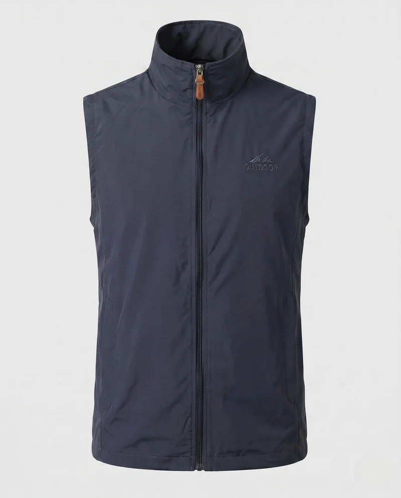 Leichte Outdoor-Softshell-Weste für Herren mit Stehkragen und vollem Reißverschluss Drune