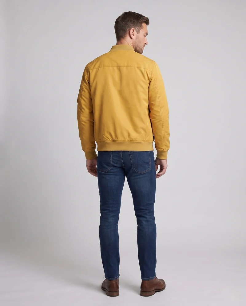 Herren Leichte Pilot Bomberjacke aus technischem Nylon mit Ärmeltasche Drune