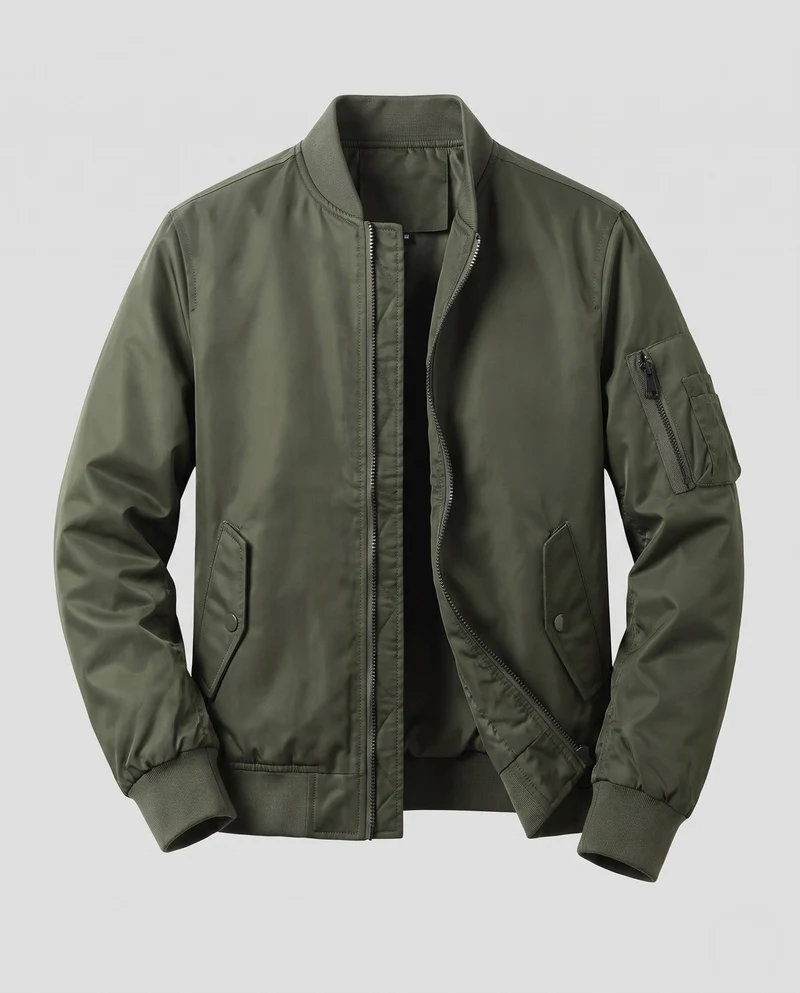 Herren Leichte Pilot Bomberjacke aus technischem Nylon mit Ärmeltasche Drune