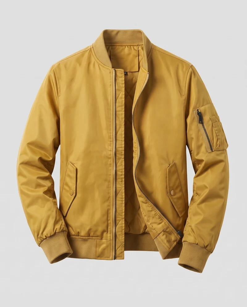 Herren Leichte Pilot Bomberjacke aus technischem Nylon mit Ärmeltasche Drune