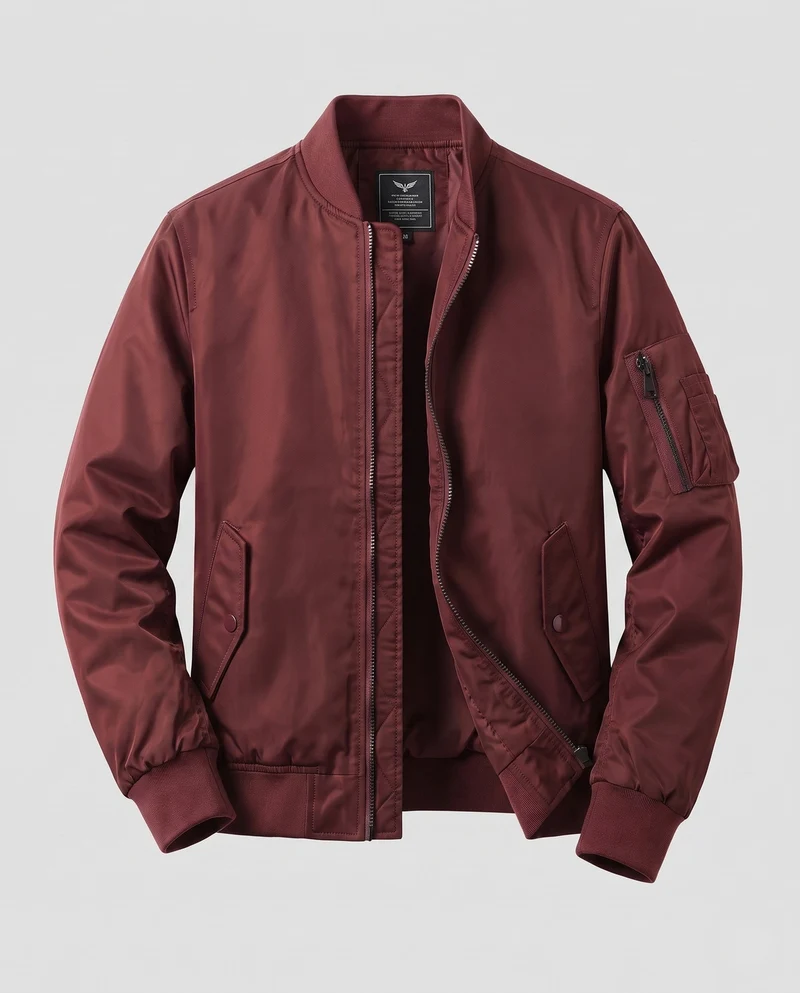 Herren Leichte Pilot Bomberjacke aus technischem Nylon mit Ärmeltasche Drune