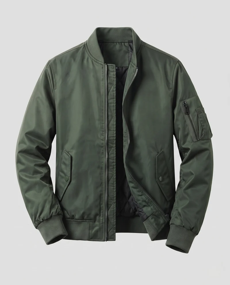 Herren Leichte Pilot Bomberjacke aus technischem Nylon mit Ärmeltasche Drune