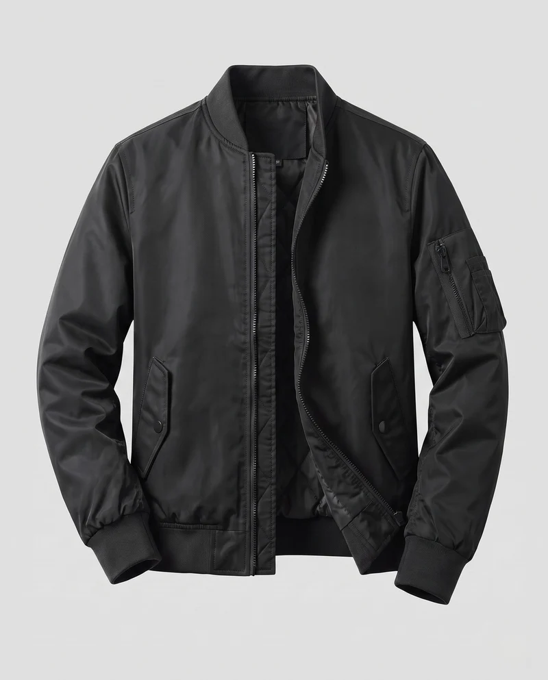 Herren Leichte Pilot Bomberjacke aus technischem Nylon mit Ärmeltasche Drune