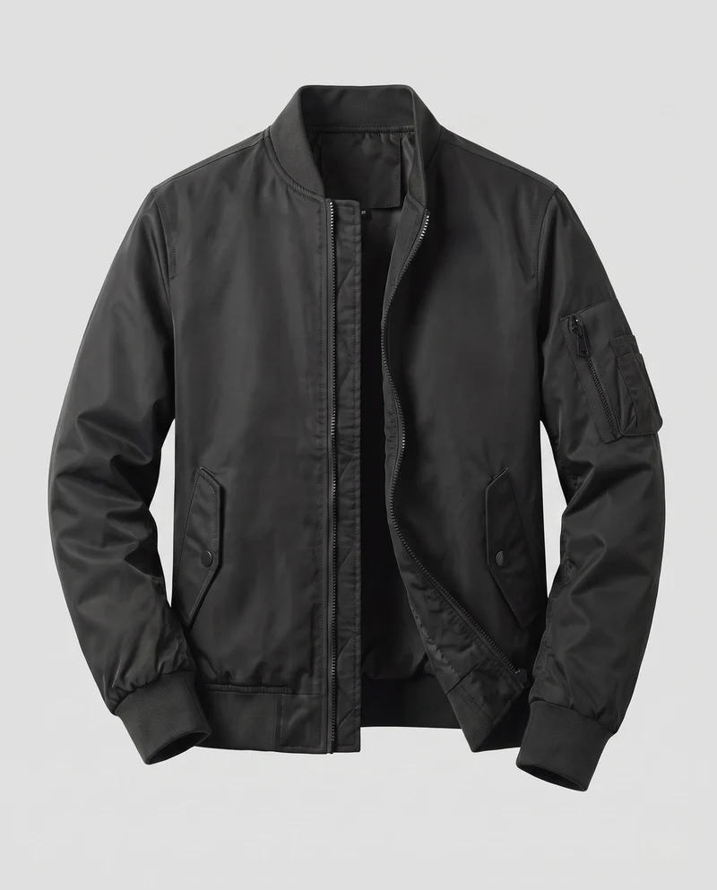 Herren Leichte Pilot Bomberjacke aus technischem Nylon mit Ärmeltasche Drune