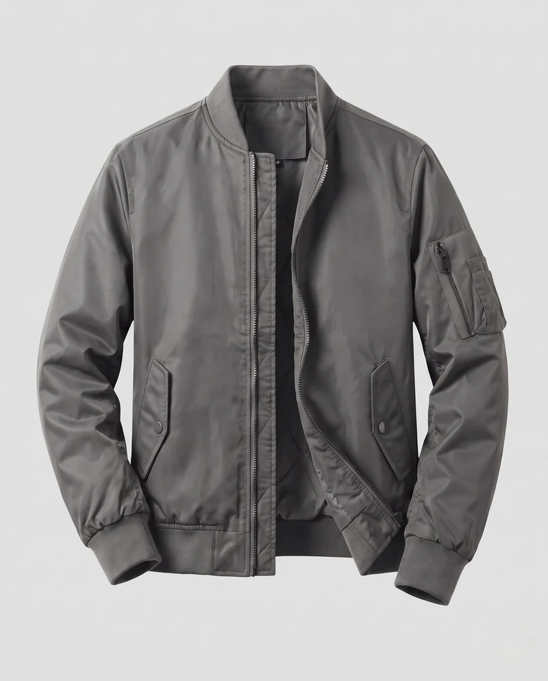 Herren Leichte Pilot Bomberjacke aus technischem Nylon mit Ärmeltasche Drune