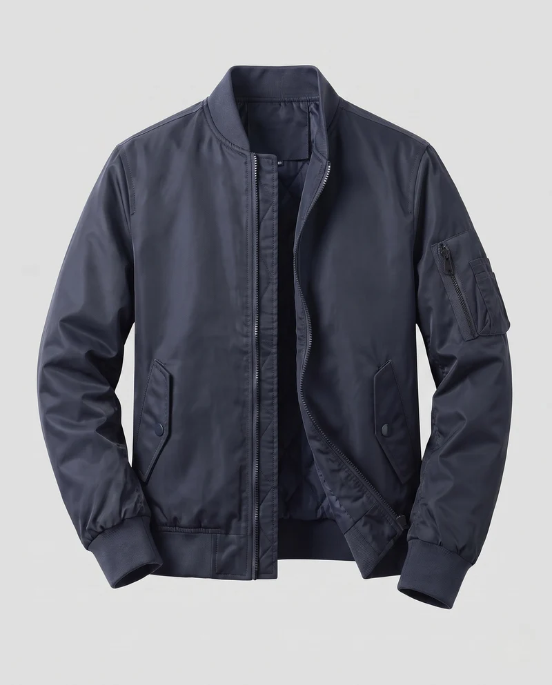 Herren Leichte Pilot Bomberjacke aus technischem Nylon mit Ärmeltasche Drune