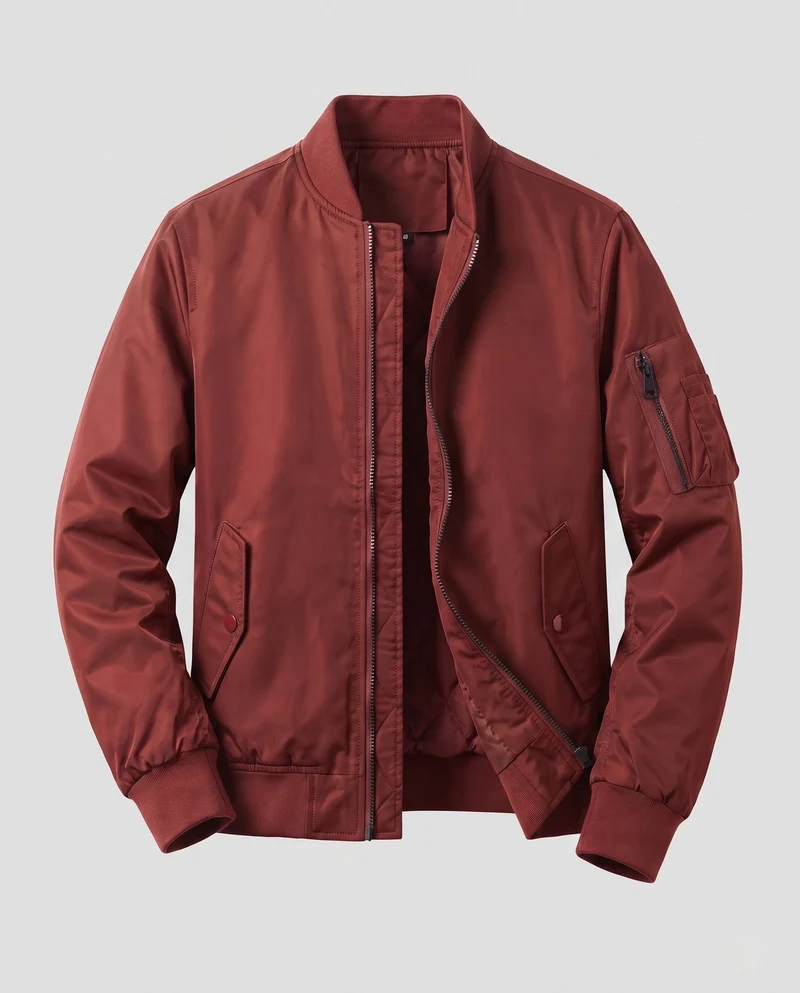Herren Leichte Pilot Bomberjacke aus technischem Nylon mit Ärmeltasche Drune