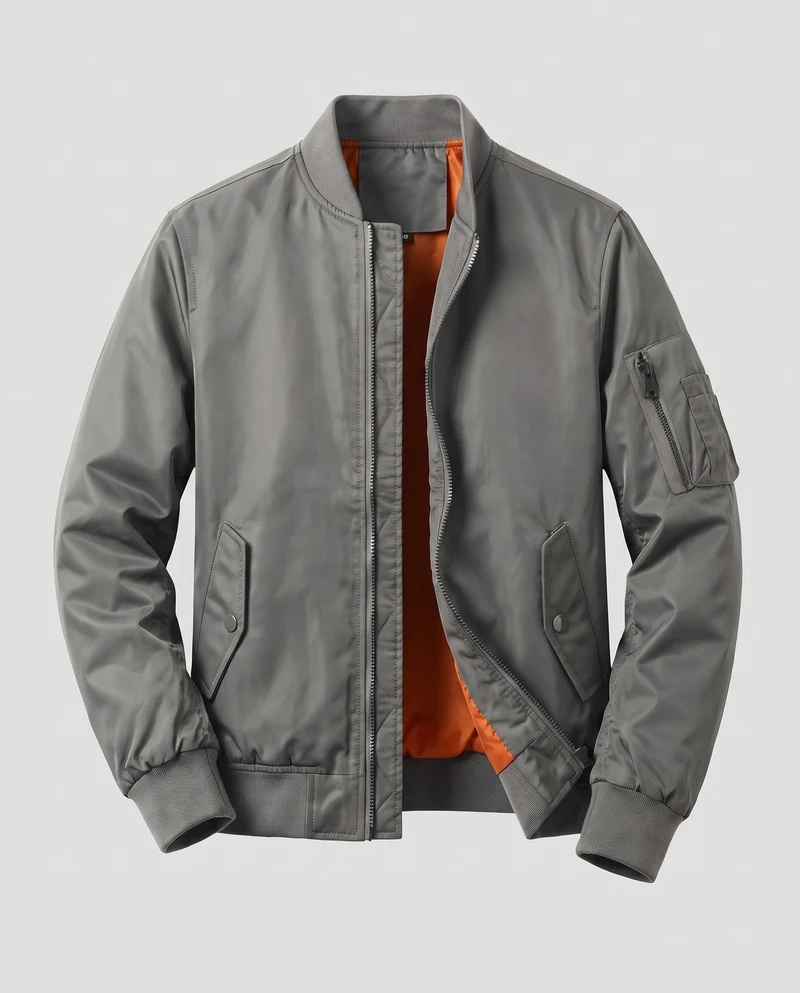 Herren Leichte Pilot Bomberjacke aus technischem Nylon mit Ärmeltasche Drune