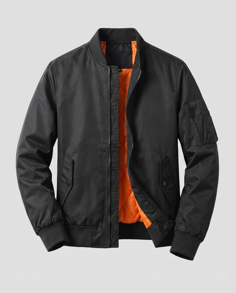 Herren Leichte Pilot Bomberjacke aus technischem Nylon mit Ärmeltasche Drune