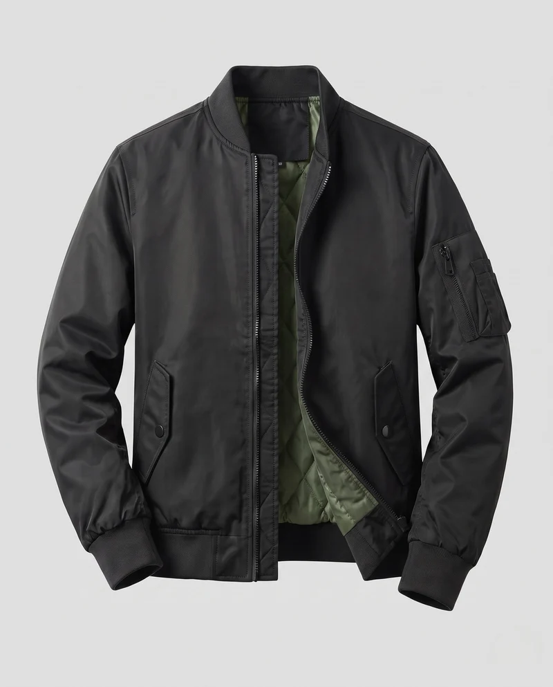 Herren Leichte Pilot Bomberjacke aus technischem Nylon mit Ärmeltasche Drune