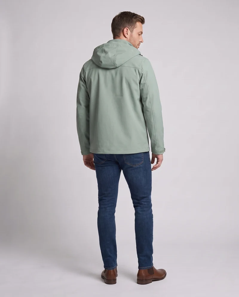 Herren leichte technische Softshelljacke mit verstellbarer Kapuze, wind- und wasserabweisend Drune