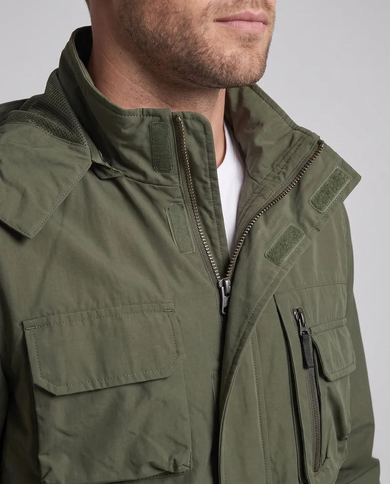 Herren Leichtgewichts Utility Feldjacke mit multifunktionalen Taschen und verstellbarem Saum Drune