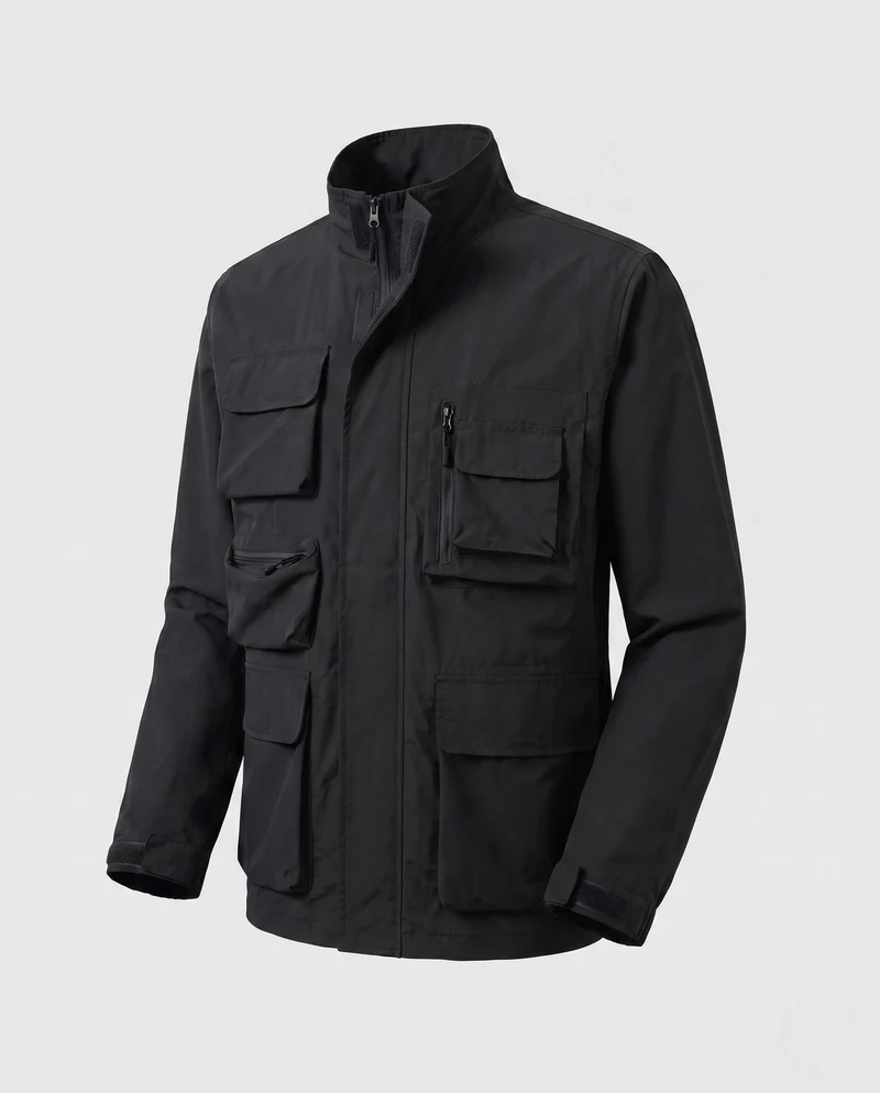 Herren Leichtgewichts Utility Feldjacke mit multifunktionalen Taschen und verstellbarem Saum Drune