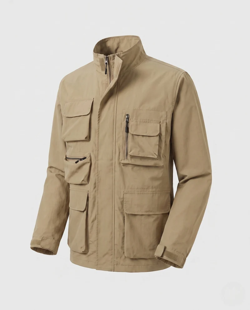 Herren Leichtgewichts Utility Feldjacke mit multifunktionalen Taschen und verstellbarem Saum Drune