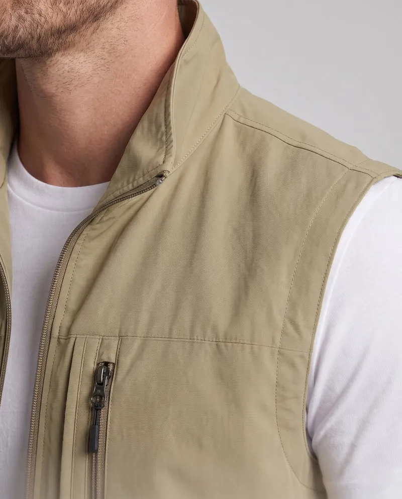 Herren Leichtgewicht Utility-Weste mit Stehkragen, mehreren Taschen und durchgehendem Reißverschluss Drune