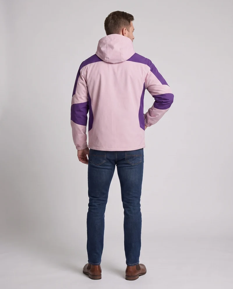 Leichte, wasserabweisende Herren-Hoodie-Softshell-Jacke mit Kontraststreifen und Brustreißverschluss Drune
