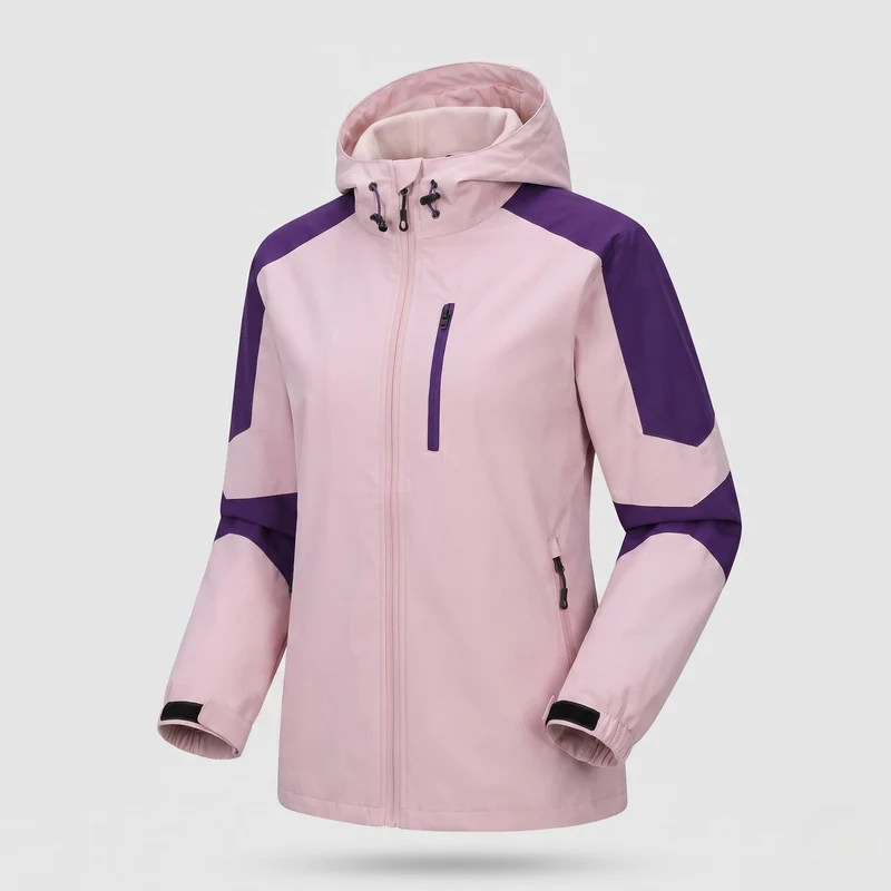 Leichte, wasserabweisende Herren-Hoodie-Softshell-Jacke mit Kontraststreifen und Brustreißverschluss Drune