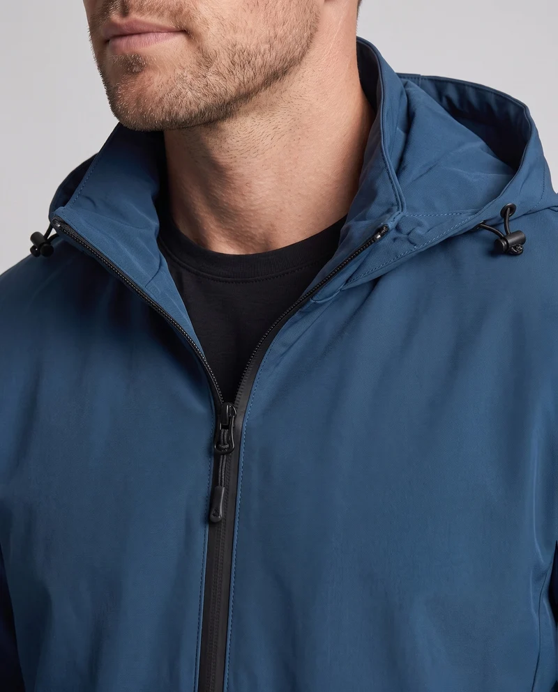 Herren leichte winddichte Kapuzenjacke mit wärmendem Fleece-Futter und mit Reißverschluss versehenen Taschen Drune