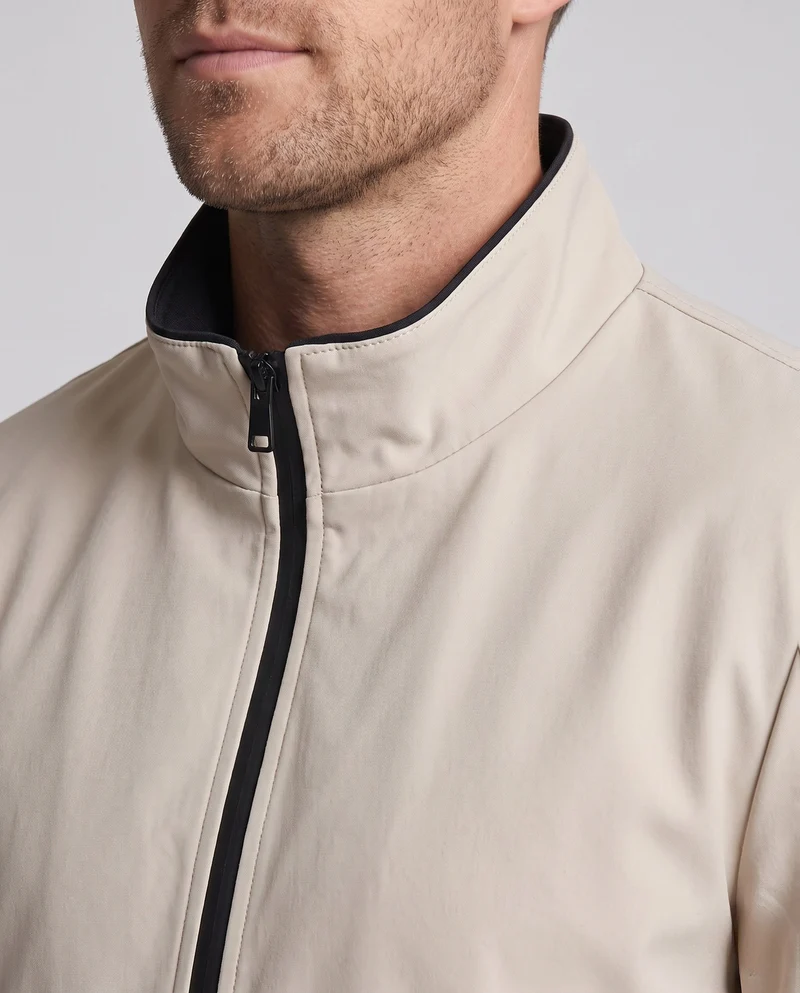 Leichte winddichte Softshell-Bomberjacke für Herren mit hohem Stehkragen und verstecktem Reißverschluss vorne Drune