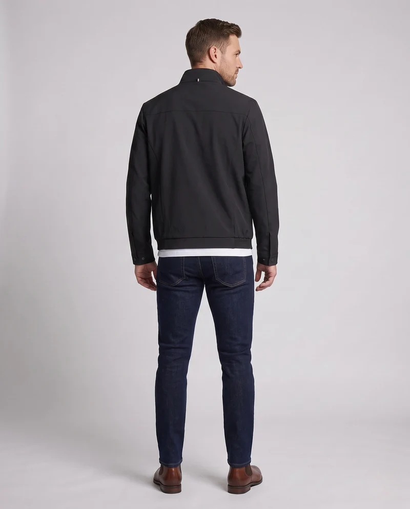 Herren Leichte Bomberjacke mit Teddyfleece-Futter und Stehkragen Drune