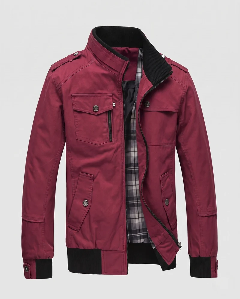 Herren Leichtgewicht Feldblouson mit Stehkragen und Multifunktionstaschen Drune