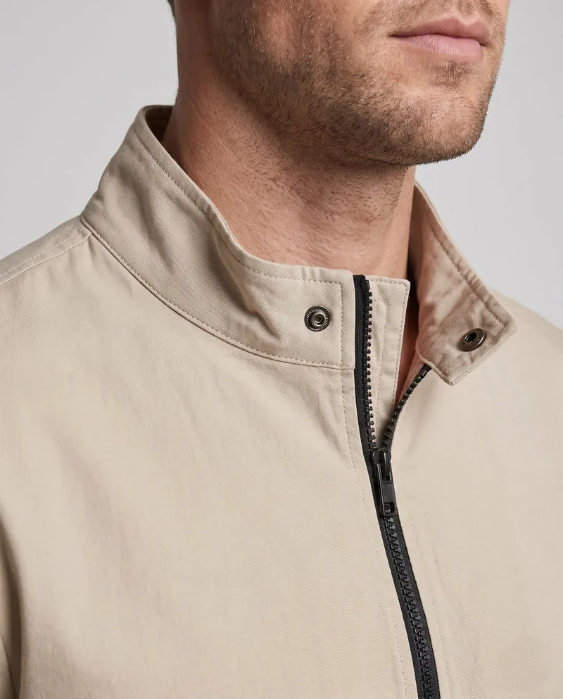 Leichte Harrington-Jacke für Herren mit Stehkragen, Reißverschluss, Klappentaschen und elastischem Saum Drune