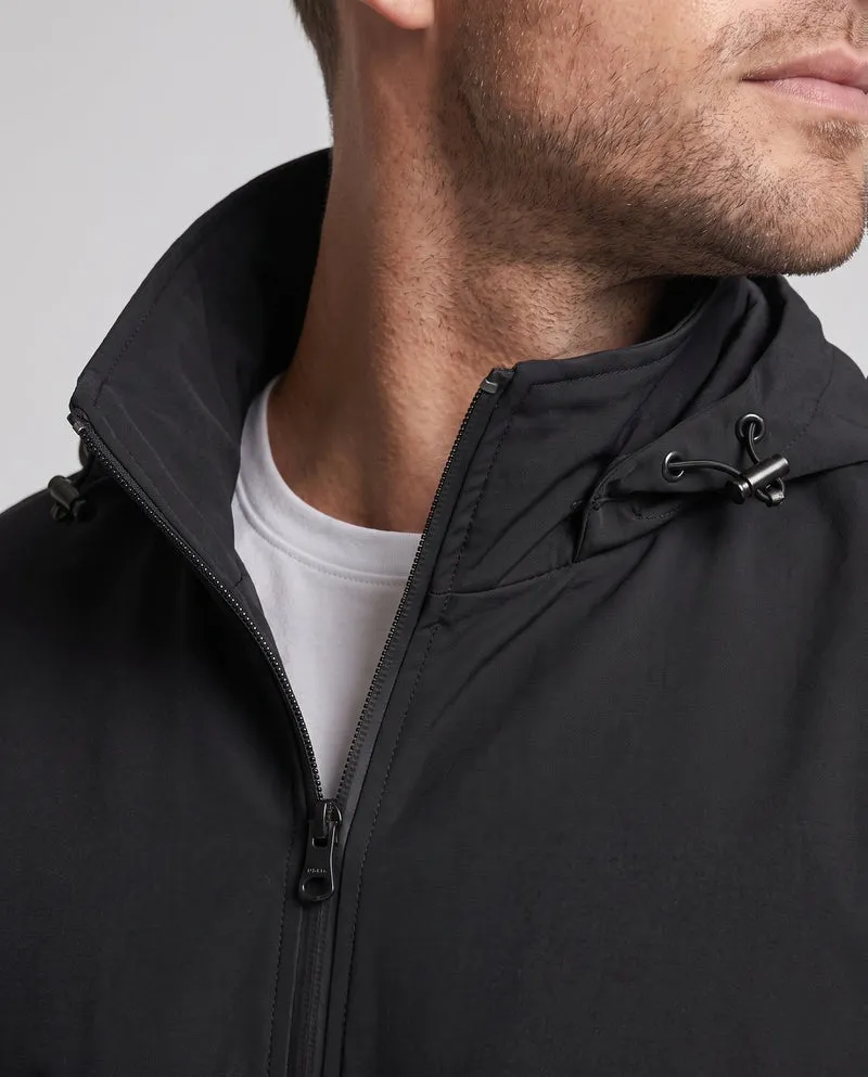 Leichte Herren-Hoodie-Windjacke mit elastischen Bündchen und verdecktem Reißverschluss Drune