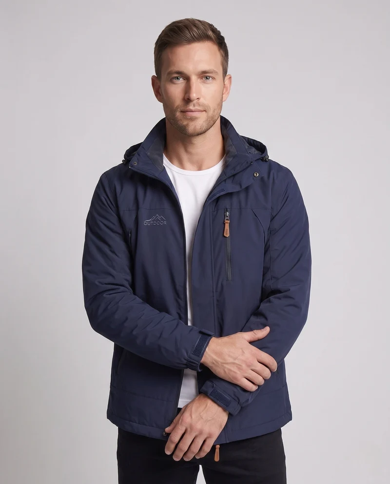 Herren Leichte Softshell Feldjacke mit Kapuze, wasserabweisend und Brustreißverschluss Drune