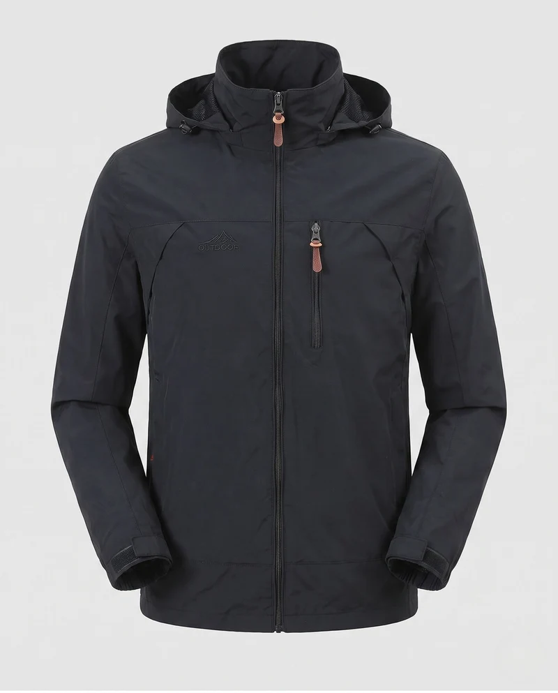 Herren Leichte Softshell Feldjacke mit Kapuze, wasserabweisend und Brustreißverschluss Drune