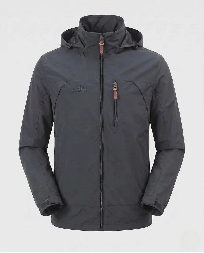 Herren Leichte Softshell Feldjacke mit Kapuze, wasserabweisend und Brustreißverschluss Drune