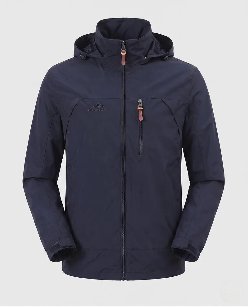 Herren Leichte Softshell Feldjacke mit Kapuze, wasserabweisend und Brustreißverschluss Drune